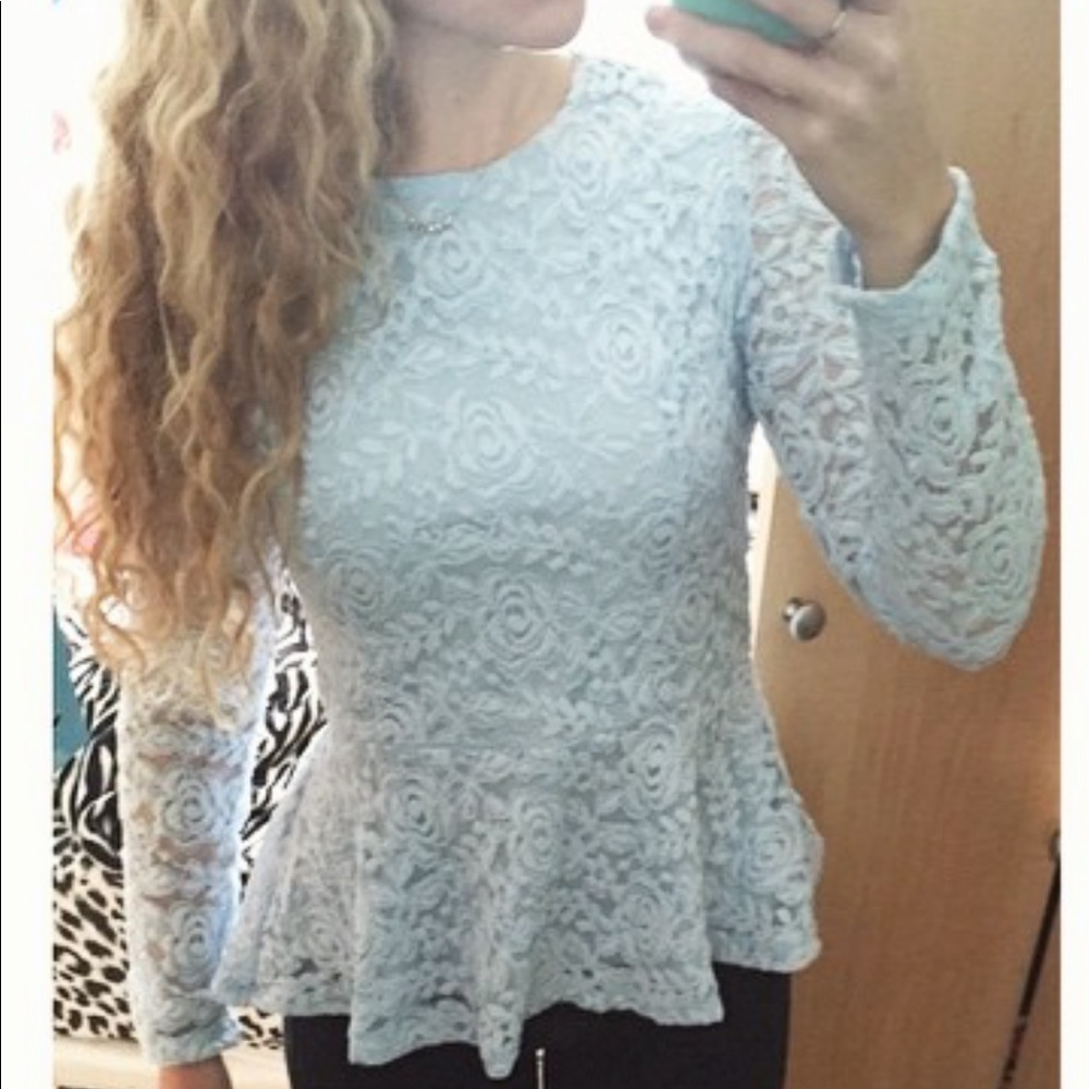 Lace Peplum Top